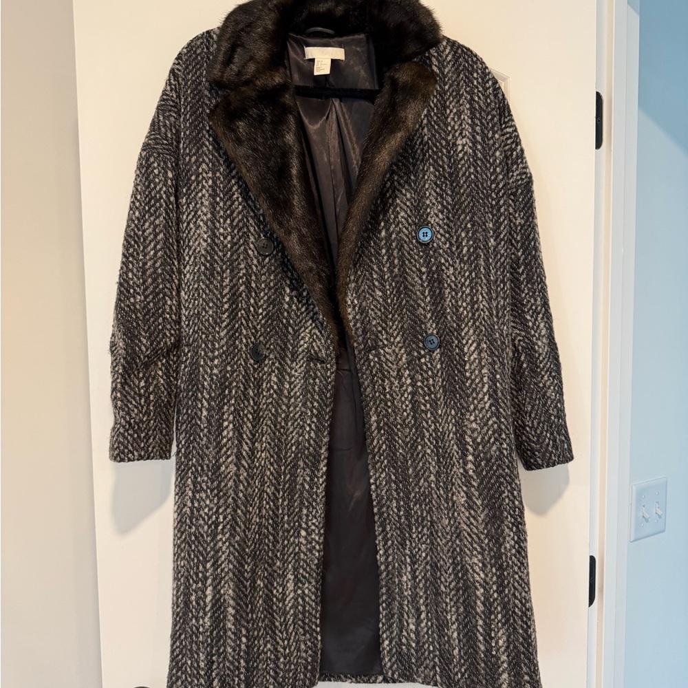 H&M Black and Gray Pea Coat
